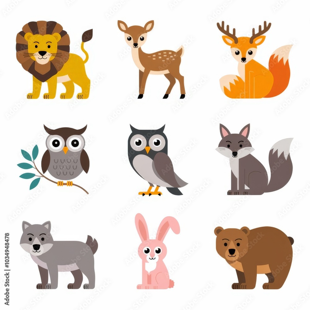 set of animals icon cartoon set of animals icon cartoon