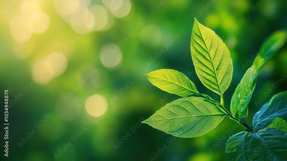 Fresh Green Leaves in Soft Natural Light Fresh Green Leaves in Soft Natural Light