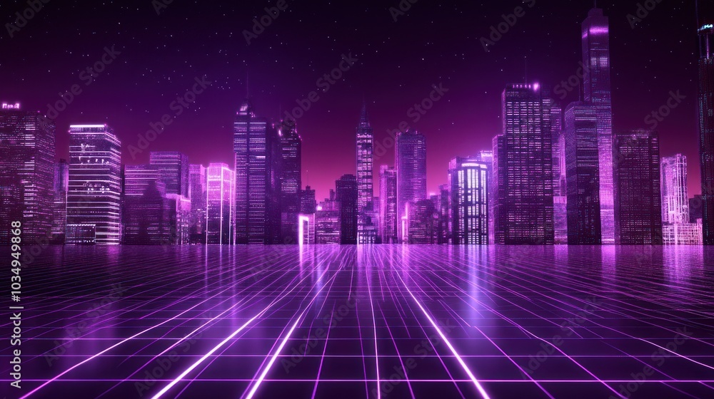 Fototapeta premium Neon Cityscape