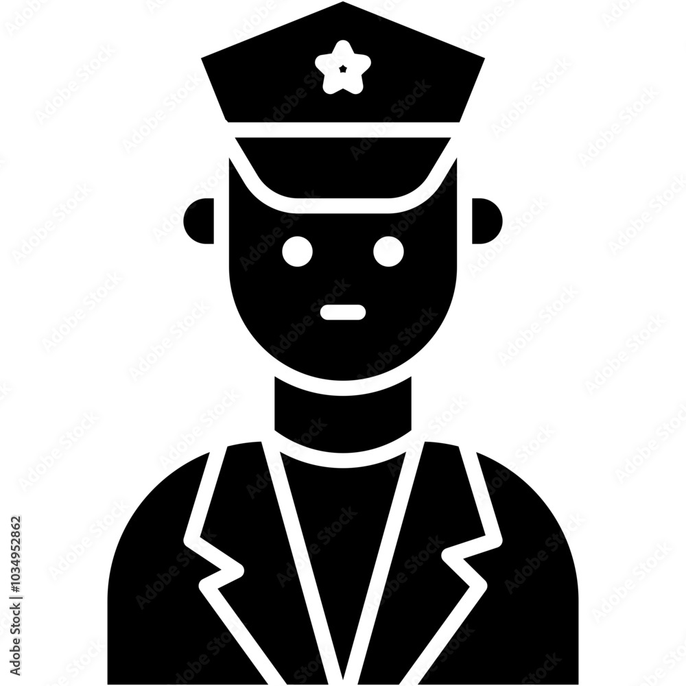 Vector Icon Police man, military, police, occupation Vector Icon Police man, military, police, occupation
