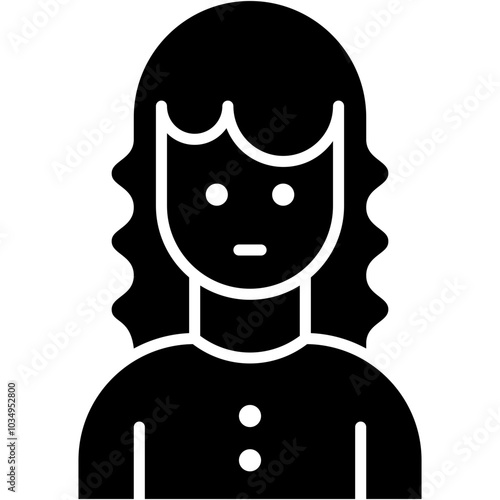 Vector Icon curly hair, hairstyles, curly hair, user, woman