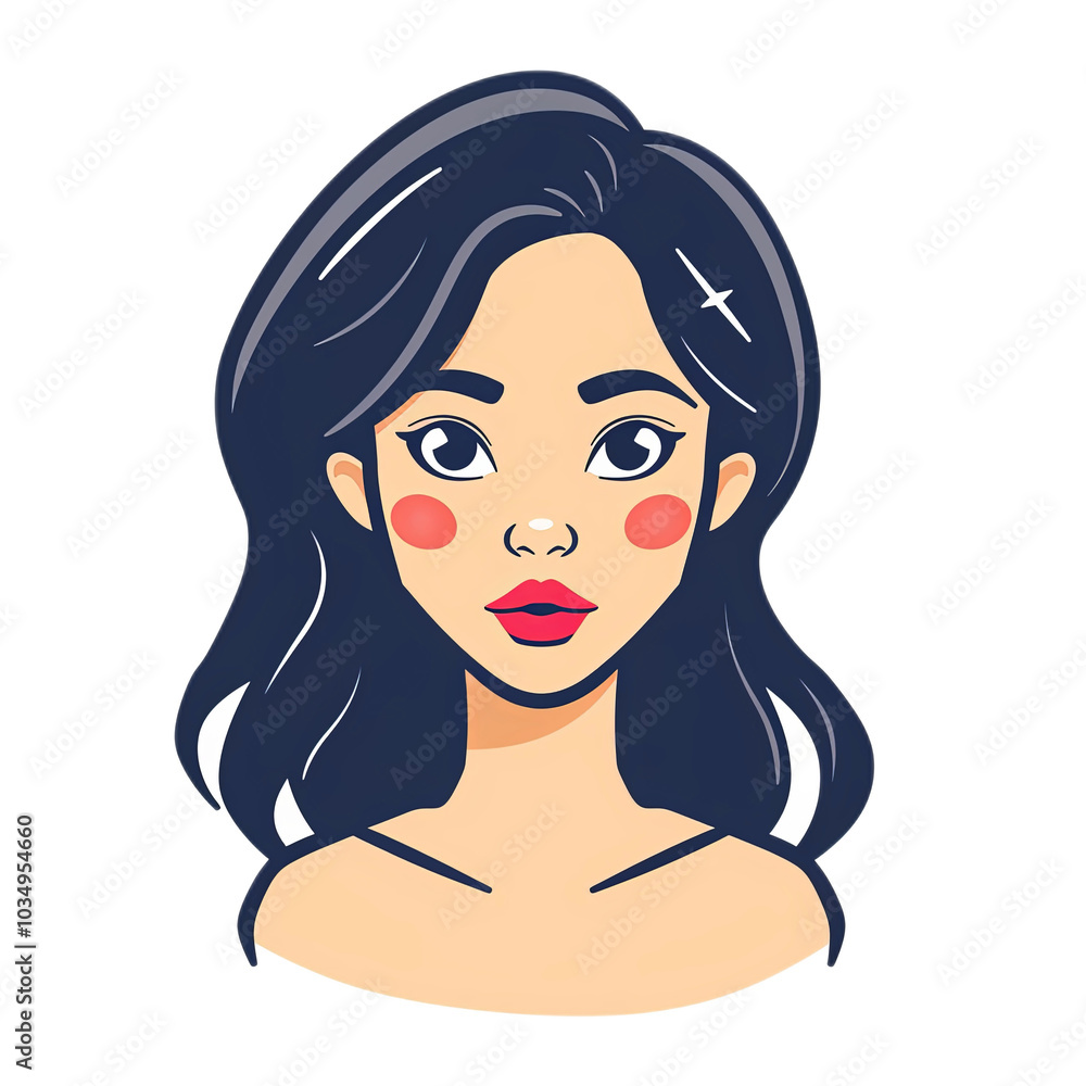 Stylish Woman with Long Black Hair and Bold Makeup Stylish Woman with Long Black Hair and Bold Makeup