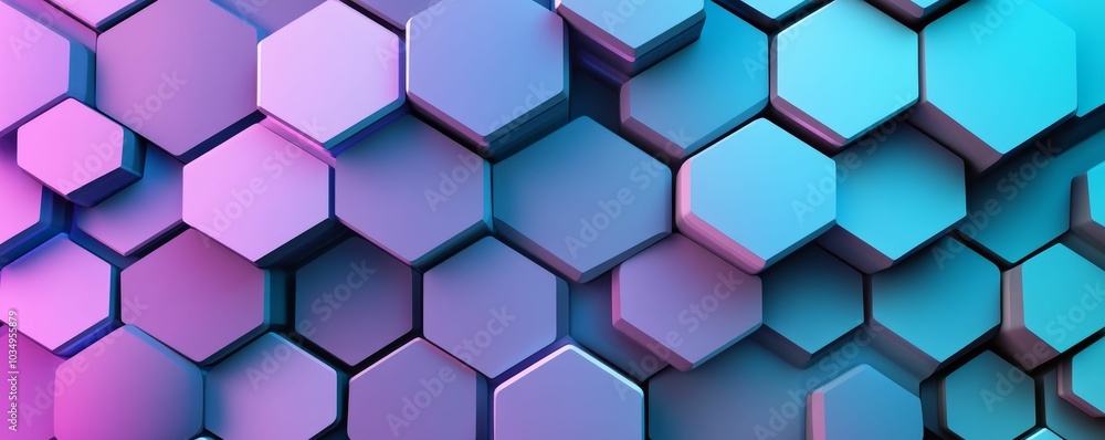 Hexagonal pattern with blue and purple hues. Hexagonal pattern with blue and purple hues.