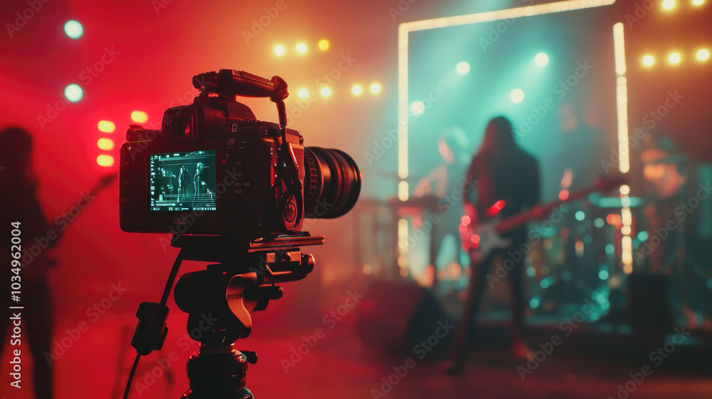 Capturing a vibrant live music performance with professional camera Capturing a vibrant live music performance with professional camera