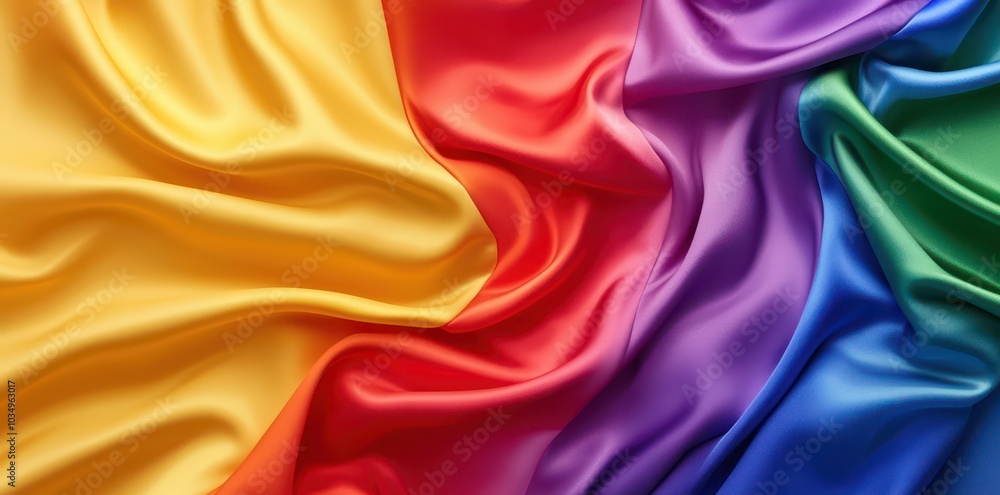 Silk Fabric Flowing in Rainbow Hues: A Smooth and Colorful Display of Elegance and Grace Silk Fabric Flowing in Rainbow Hues: A Smooth and Colorful Display of Elegance and Grace