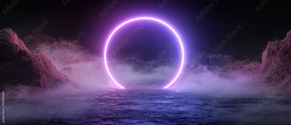 Explore a stunning neon portal set against an autumn landscape, evoking a dreamlike atmosphere with vibrant colors and mystical fog. Perfect for fantasy visuals. Explore a stunning neon portal set against an autumn landscape, evoking a dreamlike atmosphere with vibrant colors and mystical fog. Perfect for fantasy visuals.
