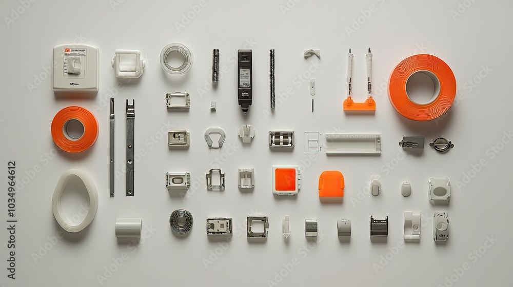 Various Tools and Accessories on White Background Various Tools and Accessories on White Background