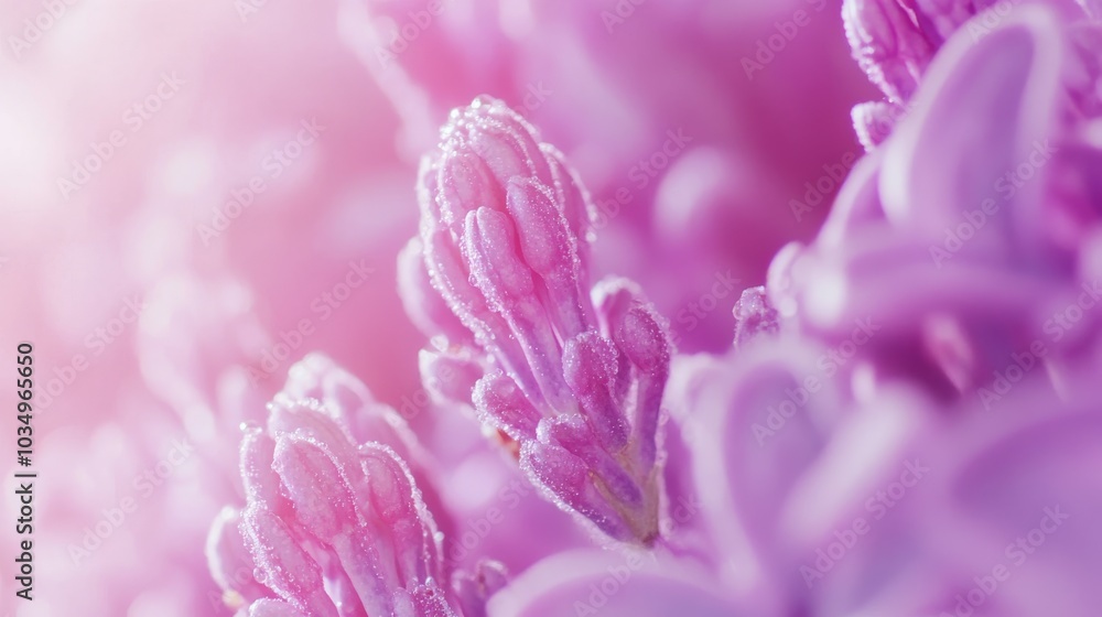 extreme close-up of delicate purple lilac blossoms unfurling in mesmerizing time-lapse, their intricate structures revealed in stunning 4k detail against a soft-focus background