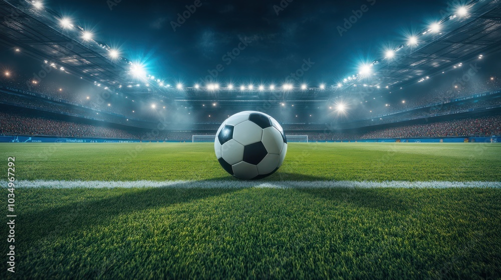 Fototapeta premium Soccer Ball on Field