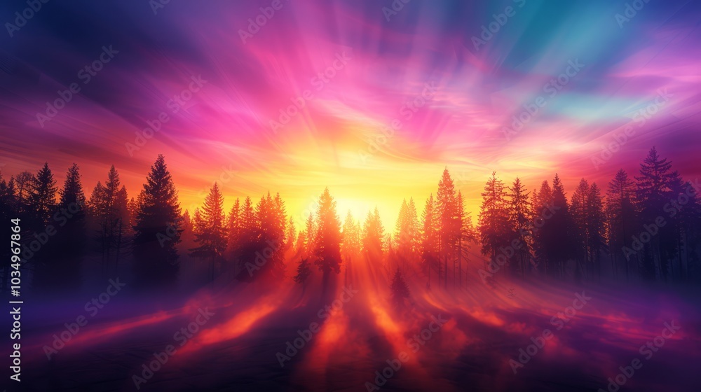 Surreal Twilight Sky with Unusual Color Blend Surreal Twilight Sky with Unusual Color Blend