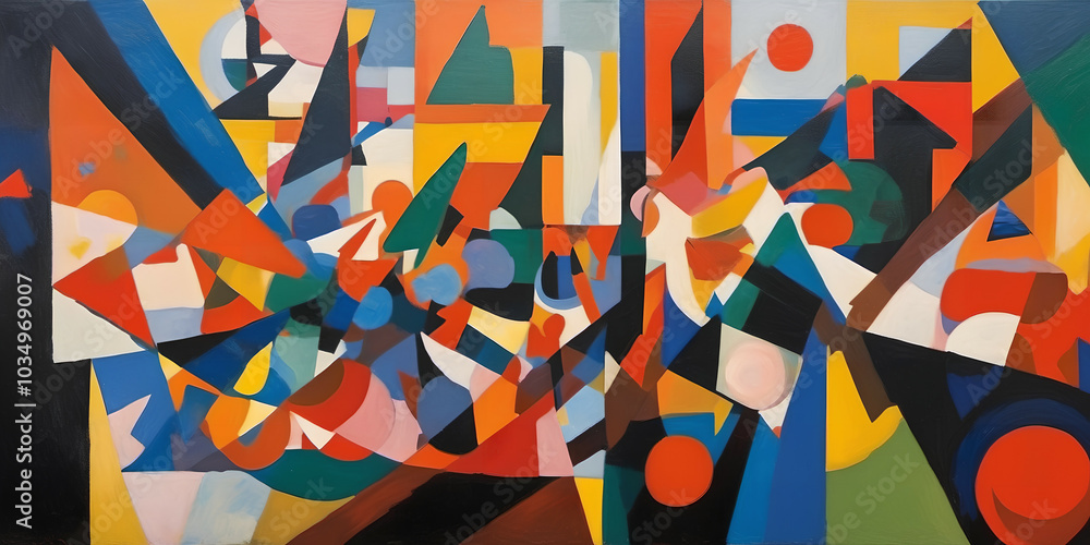 Naklejka premium Art background, Suprematism style. Digital illustration.