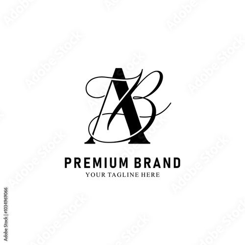 Modern Creative AB Logo Design. icon initial Based Monogram and Letters in Luxury vector