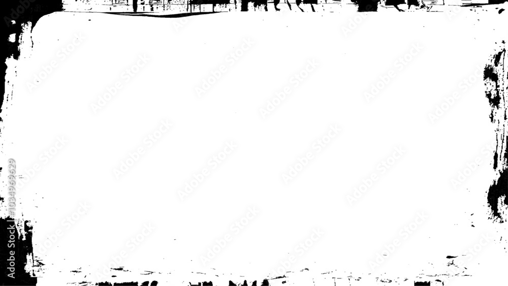 Grunge rectangle frame. Decorative black & white photo edge. Vector art Grunge rectangle frame. Decorative black & white photo edge. Vector art