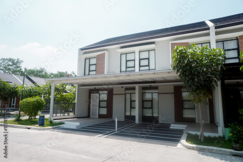 Modern Facade Of A New House With Two Floors 