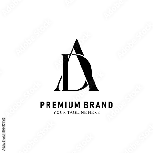 Obraz na płótnie Modern Creative AD Logo Design. icon initial Based Monogram and Letters in Luxury vector w salonie