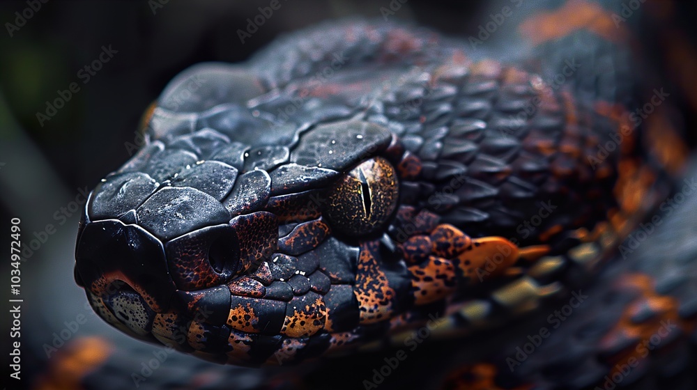 Fototapeta premium Close-Up of a Snake's Eye: A Glimpse into the Wild