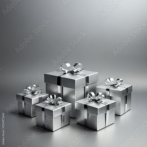 Christmas gift box silver 01 photo