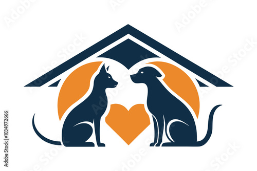 Animal shelter made up of the silhouette of a dog B.eps