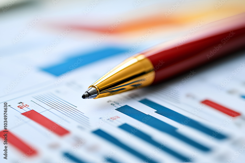 Fototapeta premium Business plan documents with a focus on product development and market entry.