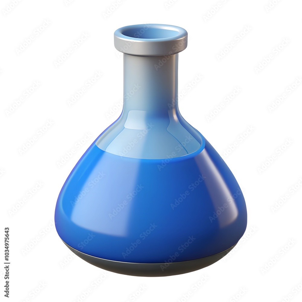Chemical flask 3D render icon isolated on white background Chemical flask 3D render icon isolated on white background