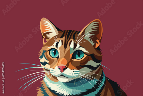 cat head  vector illustration.