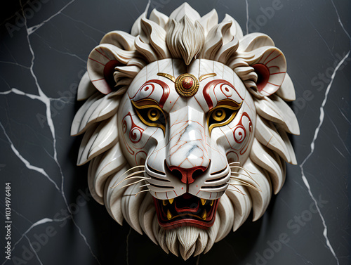 Lion mask. Digital illustra...