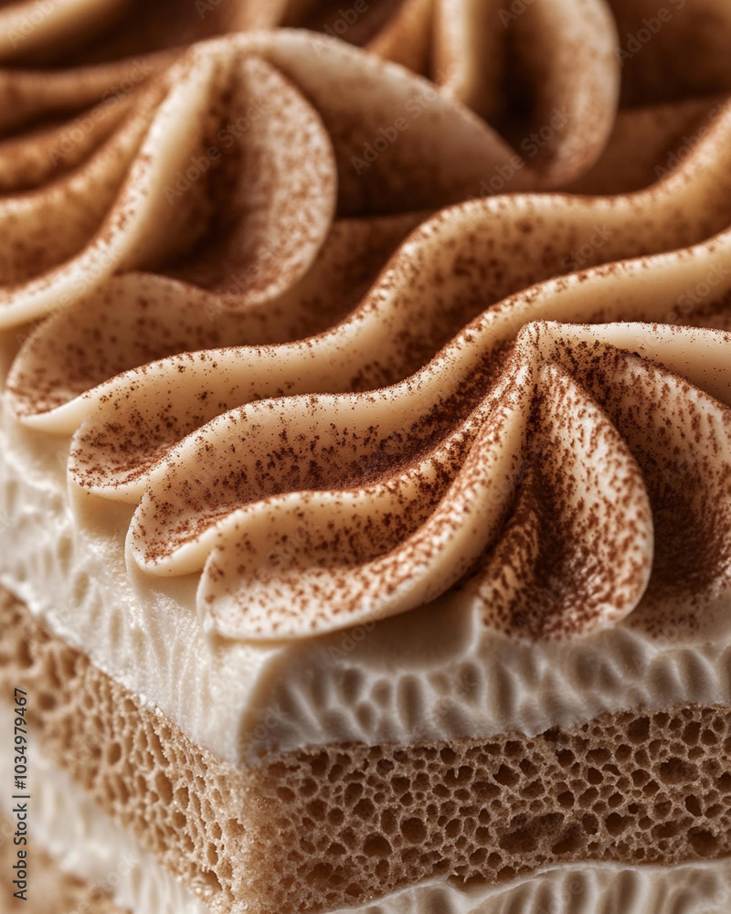 an extreme close-up, parallel horizontal front view, surface of a sliced chestnut mont blanc cake, filling the entire frame with its intricate layers an extreme close-up, parallel horizontal front view, surface of a sliced chestnut mont blanc cake, filling the entire frame with its intricate layers