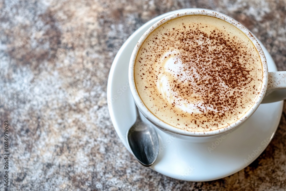 Fototapeta premium Close-up of a Delicious Cappuccino with Cinnamon