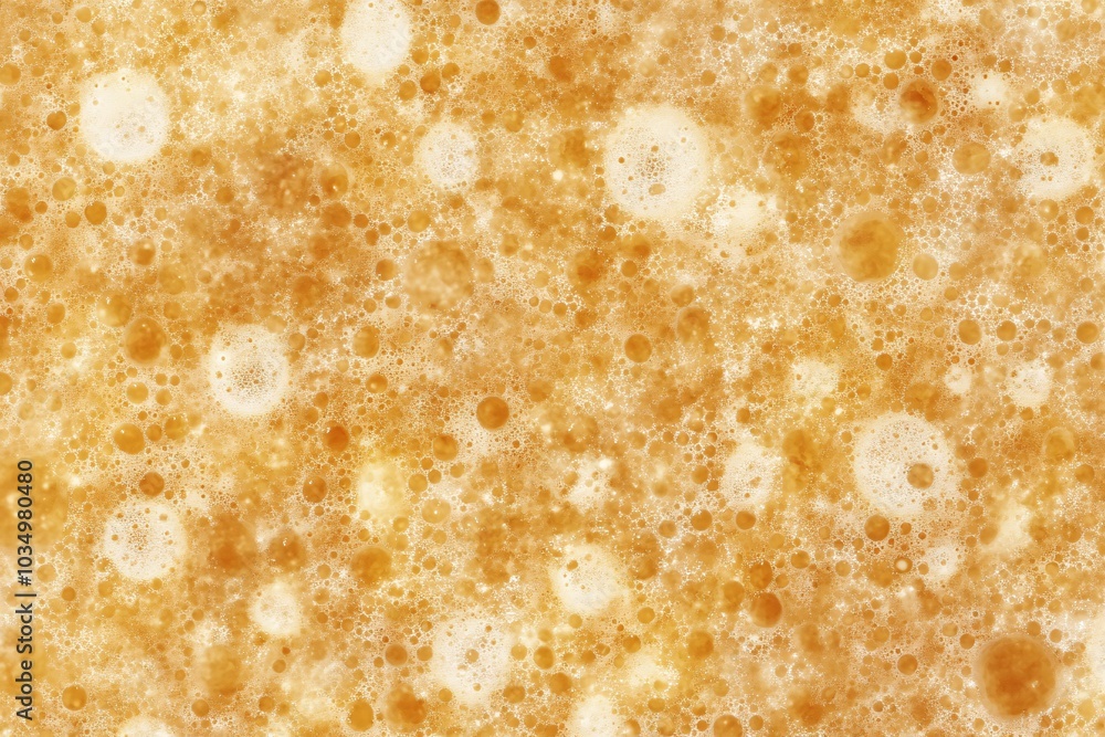 Close-Up of Golden Beer Foam Bubbles - Abstract Texture Close-Up of Golden Beer Foam Bubbles - Abstract Texture