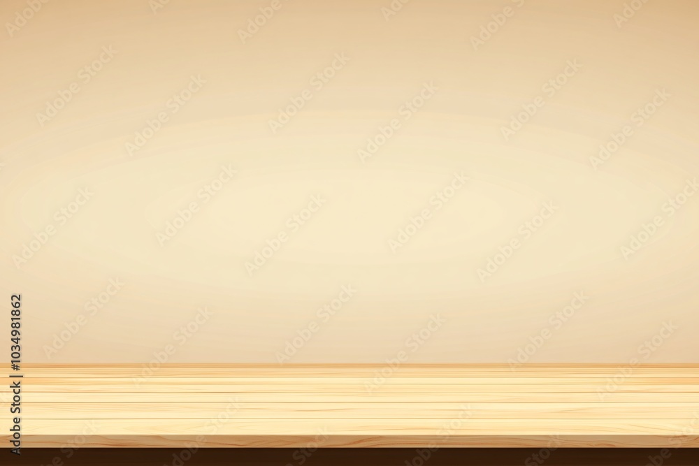 Wooden Table With Beige Background - Product Display Mockup Wooden Table With Beige Background - Product Display Mockup