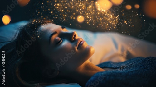 The connection between sleep and mental health, showing how restful sleep positively impacts mood, cognitive function, and emotional well-being photo