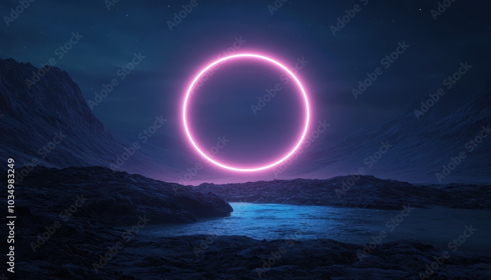 A captivating neon blue portal emerges in a serene mountain landscape, creating a surreal atmosphere. This image showcases a harmonious blend of nature and fantasy. A captivating neon blue portal emerges in a serene mountain landscape, creating a surreal atmosphere. This image showcases a harmonious blend of nature and fantasy.