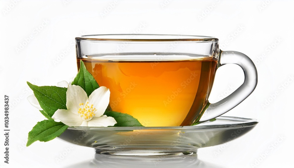 Jasmine Tea on white background isolated. Beverage. Drink. Jasmine Tea on white background isolated. Beverage. Drink.