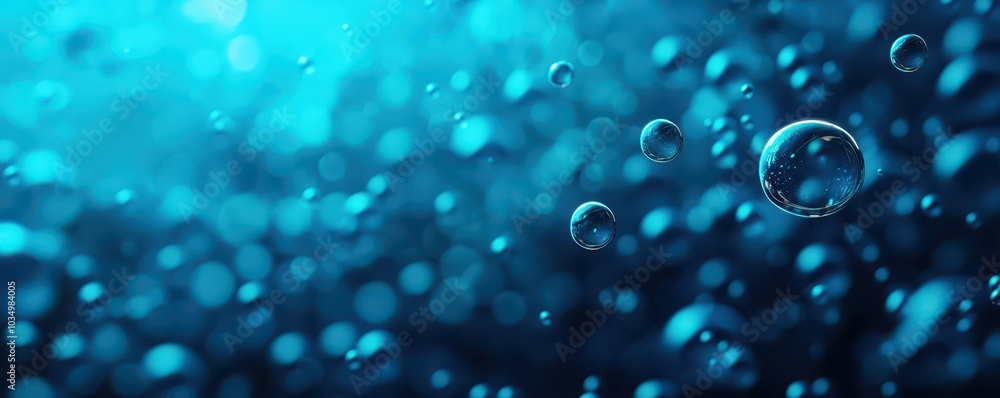 Oxygen bubbles gracefully floating in vibrant blue liquid, perfect for adding your own text or message. Oxygen bubbles gracefully floating in vibrant blue liquid, perfect for adding your own text or message.
