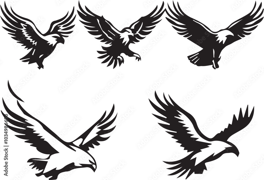 Obraz premium Eagle Vector icon set 