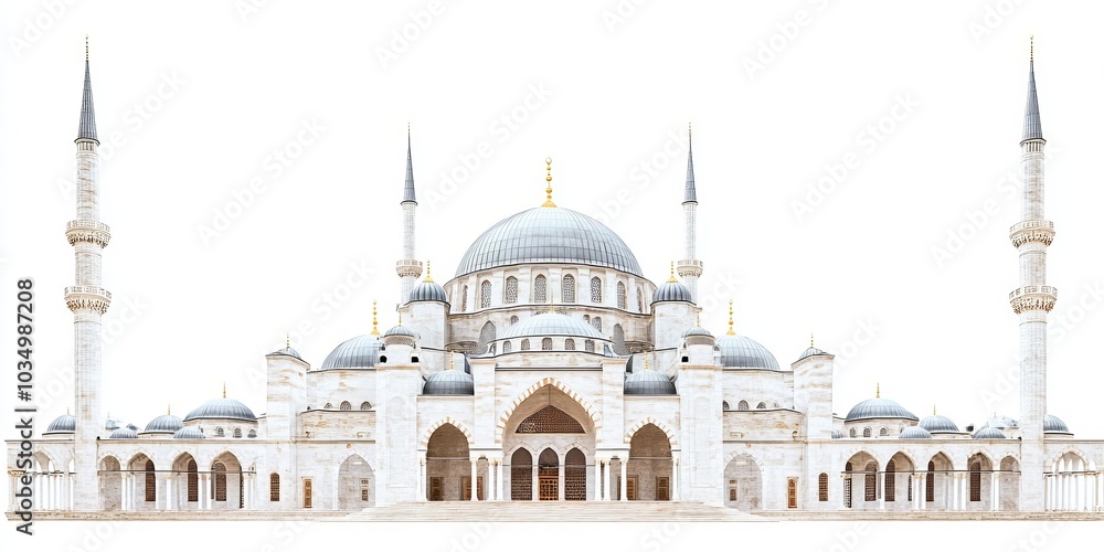 Naklejka premium A photo of the Suleymaniye Mosque in Istanbul, with a plain white background