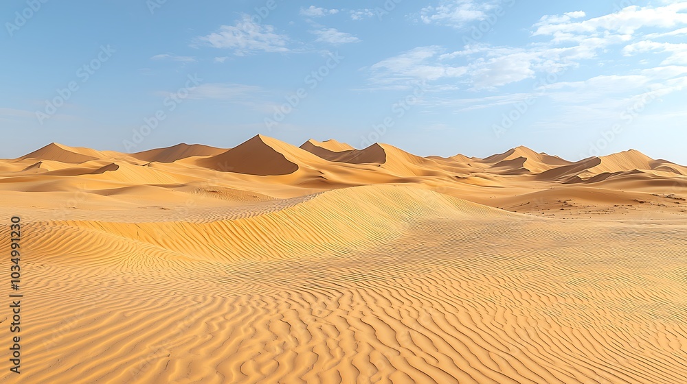 Panoramic View of Smooth Undulating Sand Dunes Panoramic View of Smooth Undulating Sand Dunes