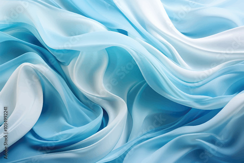 Wallpaper Mural 3D abstract background blue and white tones waves, 4k wallpaper, modern and minimal gradients Torontodigital.ca