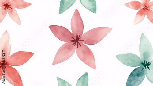 Soft Watercolor Floral Pattern Design for Backgrounds