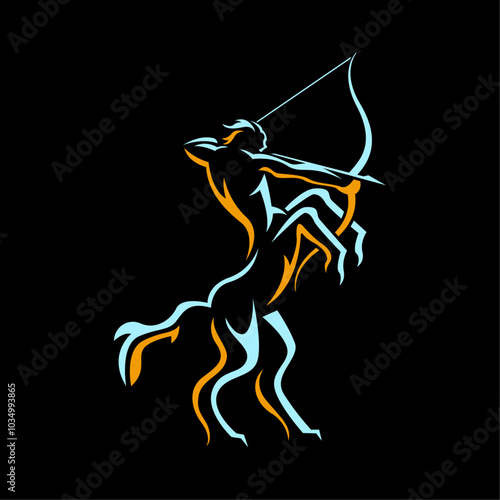 ILLUSTRATION 138 ABSTRACT VECTOR ART OF CENTAURUS ARCHER