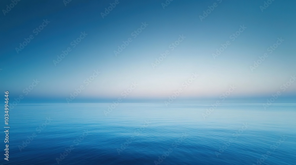 Obraz premium Serene Blue Ocean Horizon at Dusk