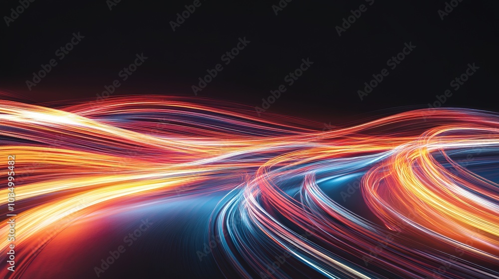 Obraz premium Dynamic Light Trails in Motion at Night