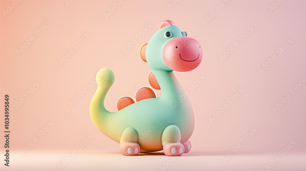 Fototapeta premium Cute Cartoon Dinosaur Toy