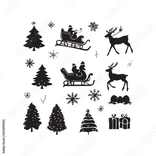 Collection of Black Silhouettes Various Towels and Blankets