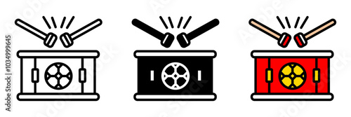 Drum Icon, A percussion instrument used by fans to create rhythmic beats, boosting the crowd’s energy during a match.
