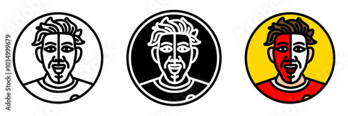 Face Paint Icon, Bright colors or patterns painted on fans’ faces to show support for their team during football matches.