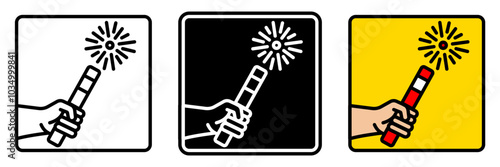 Pyrotechnics Icon, Fireworks and other visual effects used during football matches to create an exciting and dramatic atmosphere.