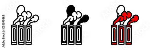 Smoke Bomb Icon, A device emitting thick clouds of colored smoke, often used by fans to create atmosphere during football matches.
