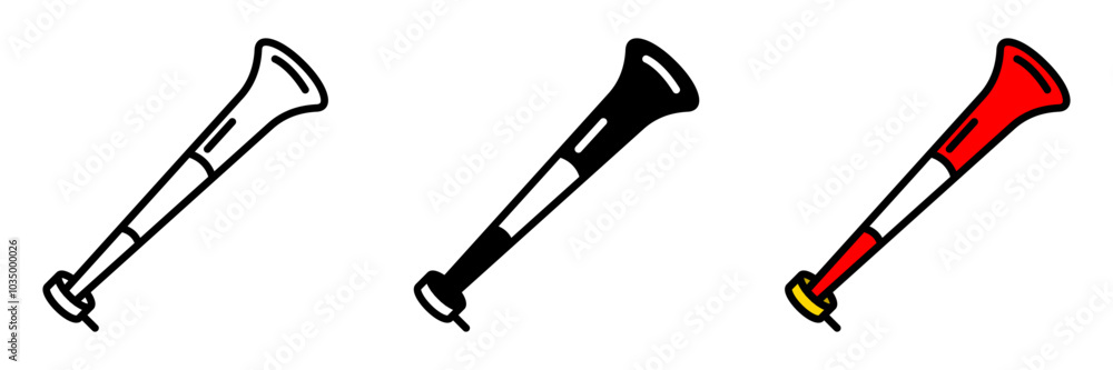 Trumpet Icon, A brass instrument used by fans to create loud, celebratory music during football matches, adding to the festive atmosphere. Trumpet Icon, A brass instrument used by fans to create loud, celebratory music during football matches, adding to the festive atmosphere.