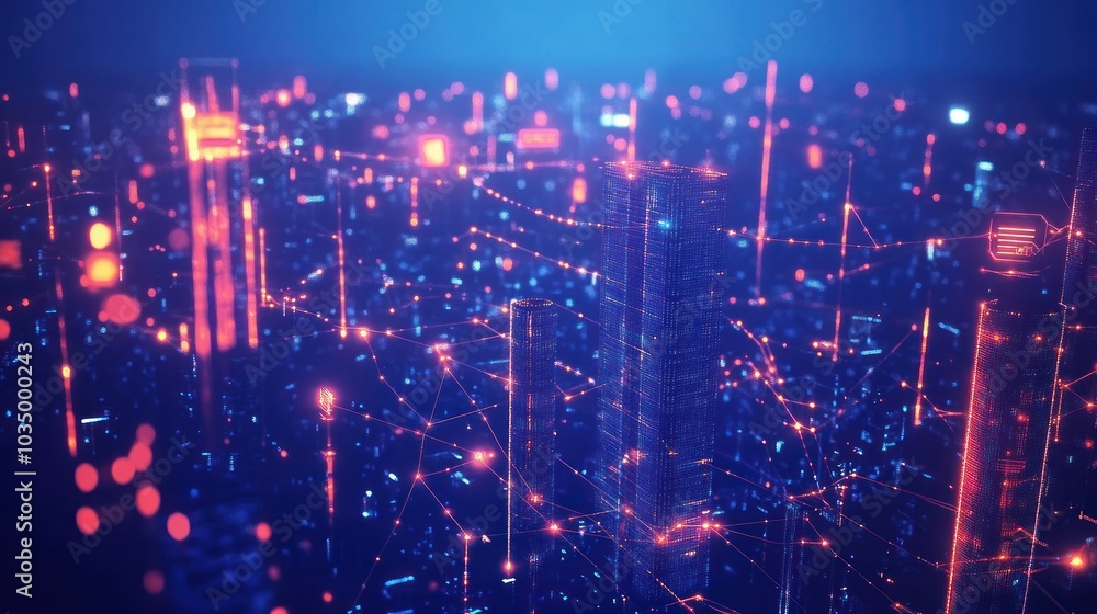 Obraz premium Digital Cityscape